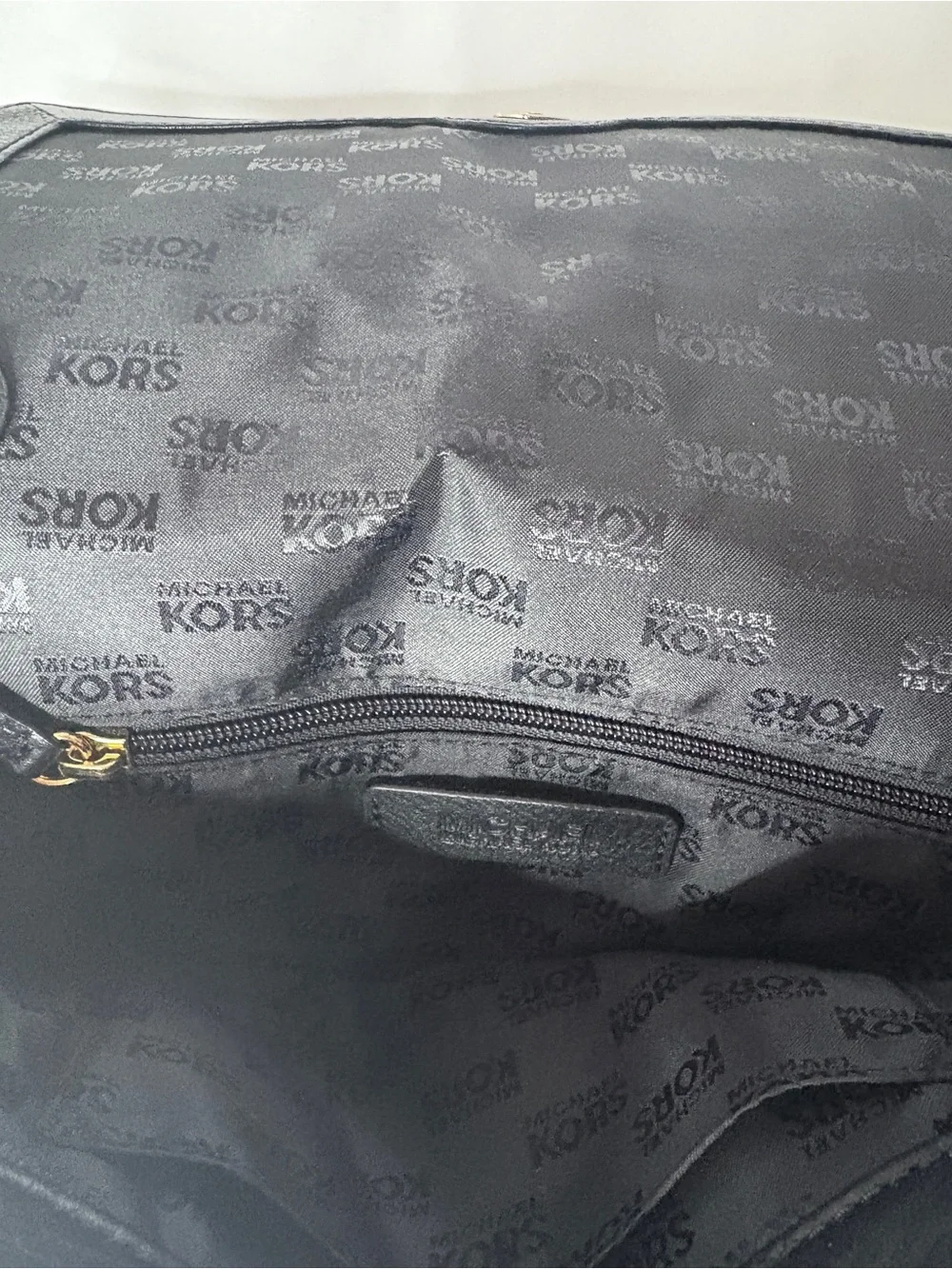 Michael Kors Black Leather Clutch with Gold Ring Accent - Picture 4 of 4